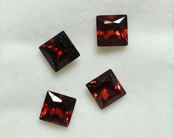 Garnet Princess Cut 5mm (4 PCS) Parcel Lot