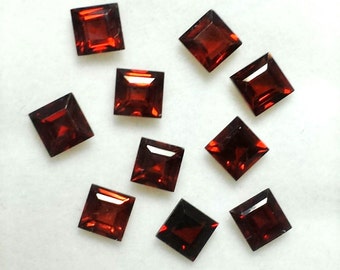 Garnet Square Cut 4mm (10 PCS) Parcel Lot