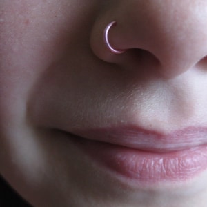 Tiny 7mm Pink Nose Ring Hoop Piercing Earring Tragus Cartilage Lobe