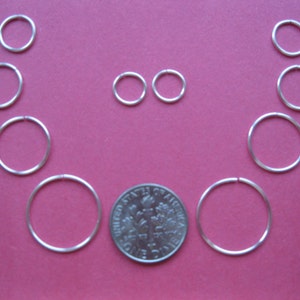 10 Silver Hoop Earrings Piercings 5 Different Sizes  Nose Rings Tragus Cartilage  Curated Ear Stacked Ear