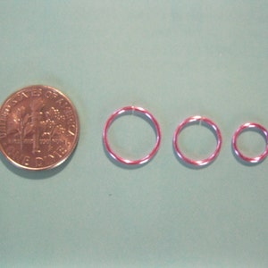 Three Pink Infinity Rings 20g Nose Rings Hoop Earrings  8 10 12mm Small Medium & Large Tragus Cartilage Curated Ear Stacked Ear