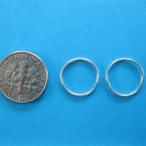 Paar silberne Unendlichkeitsringe mit Endlos-Creolen, 14 mm, 20 g