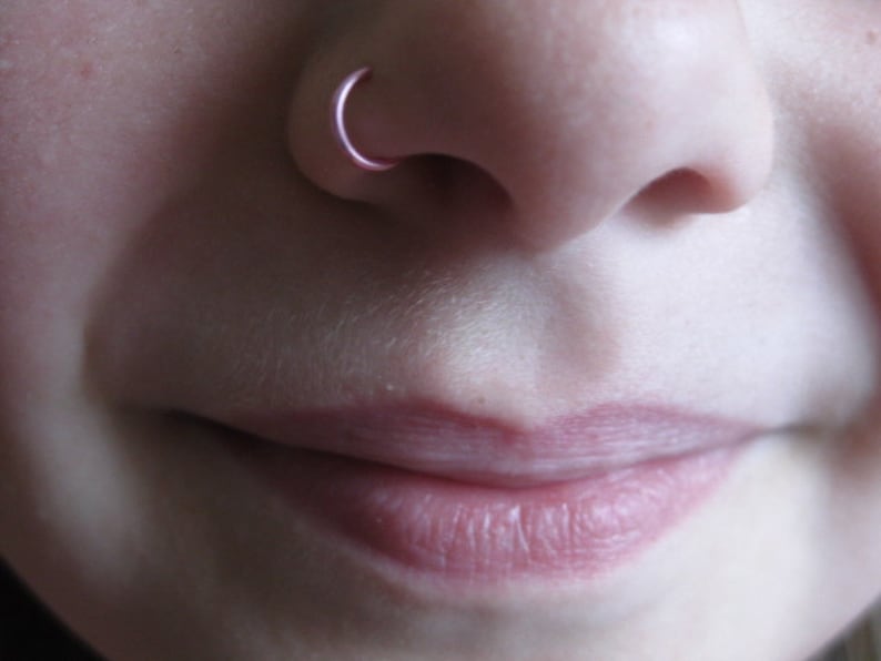 One Adorable TINY Pink 7mm Nose Ring Earring Endless Hoop Etsy