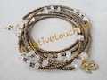Bronze Metallic Glass Seed Beads Clear Quartz Gemstone Chips Healing Waist Beads Afrocentric Jewelry  Body Positive Conscious Dancer Jewelry product logo