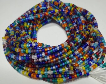 Confetti Glass Seed Bead Waist Beads: Afrocentric Belly Chain