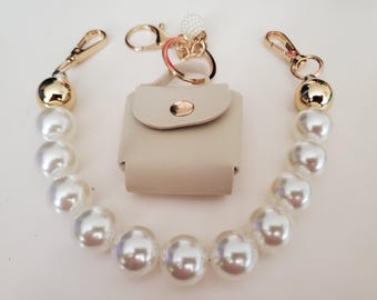 Pearl Mini Handbag Chain Set: Pearl White Bag Chain