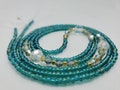 Teal Clear Glass Seed Beads Teal Crystal Cut Faceted Beads Afrocentric Waist Beads Plus Size Belly Beads Body Positive Dancer Waist Trainer product logo