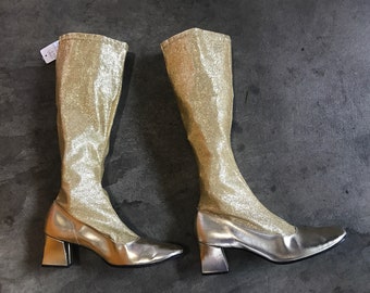 wide fit gold boots