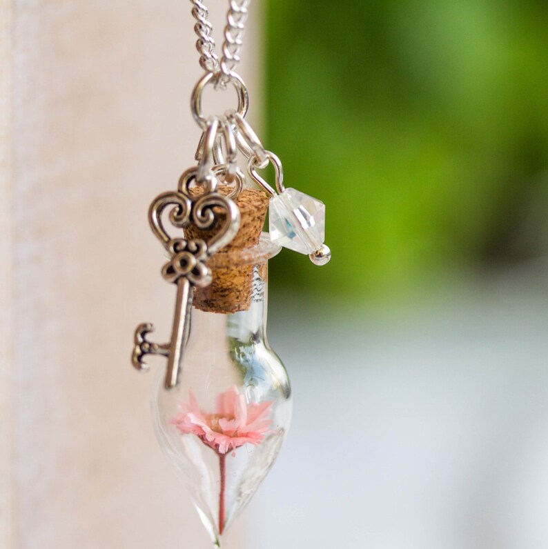 Flower Necklaces Terrarium Necklace Bottle Necklace Real Etsy