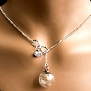 Real Dandelion, Tiny Necklace, Wish dandelion Jewelry. Glass Globe Pendant, blown globe, Birthday Gift, Real Dried dandelion seeds