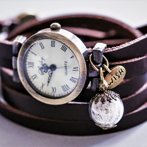 Watches for women, Wrap watch, Wrist bracelet, Long band, vintage women watch, unique gifts, leather, vintage jewelry, letter strap, gifts