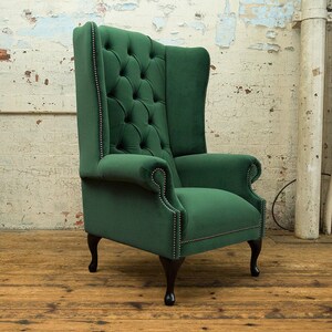 Green velvet 2024 high back chair