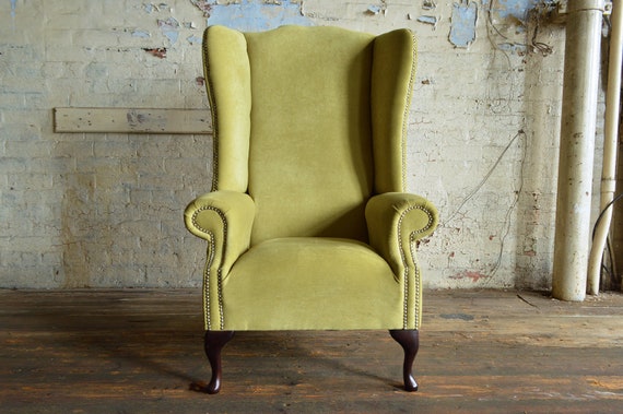 Lime green on sale wingback chair
