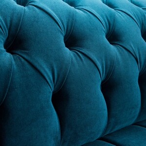 3 Seater Teal Blue Velvet Chesterfield Sofa, British Handmade - Etsy UK