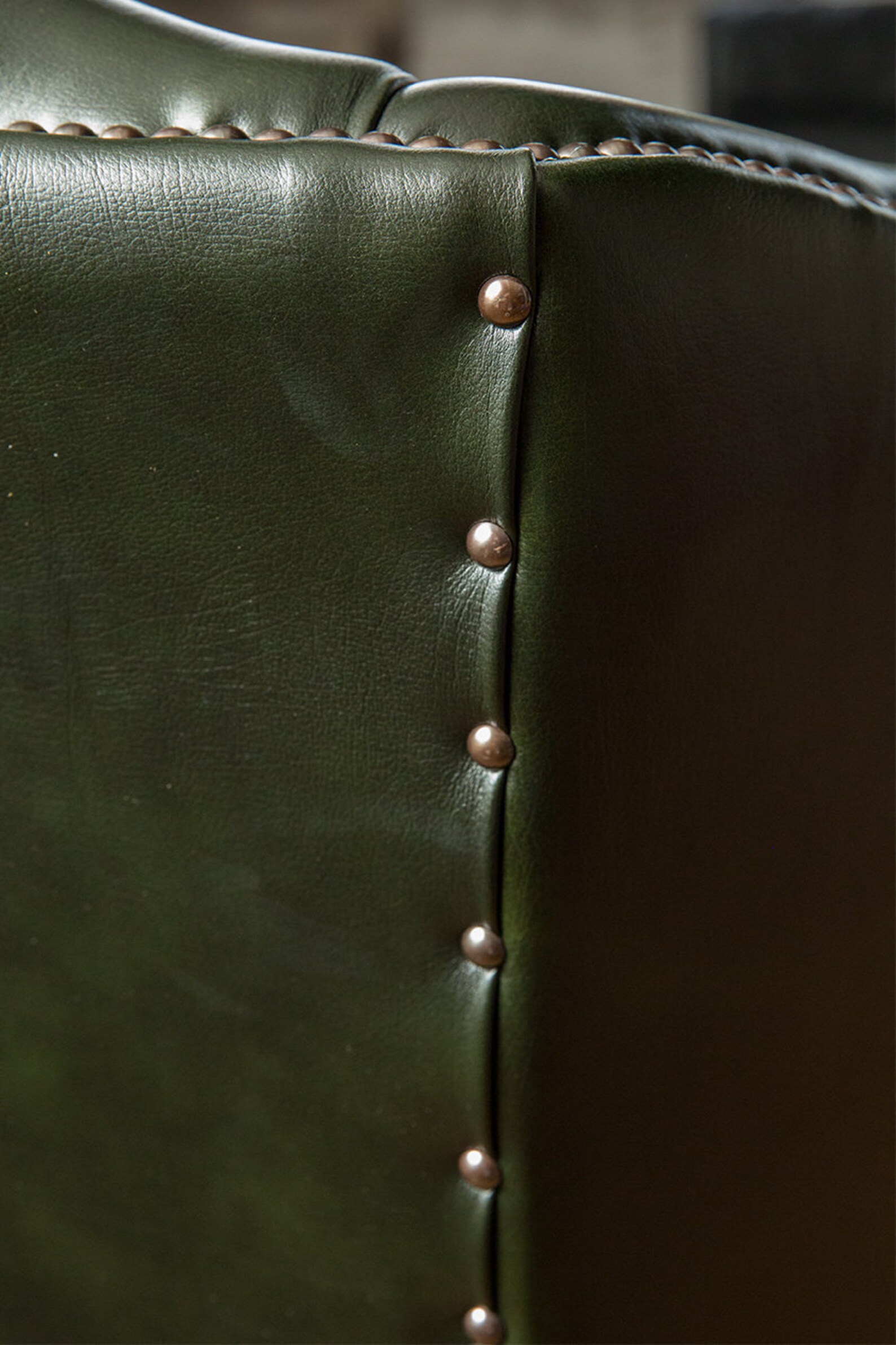British Handmade Antique Green Leather Chesterfield Highback Etsy UK