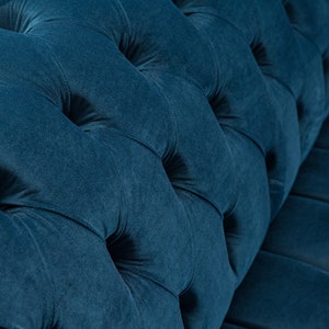 Handmade 3 Seater Ocean Navy Blue Velvet Chesterfield Sofa - Etsy UK