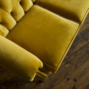British Handmade Mustard Velvet 3 Seater High Back Chesterfield Sofa - Etsy