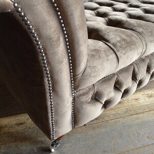 British Handmade Mole Grey Velvet 3 Seater Chesterfield Sofa - Etsy UK