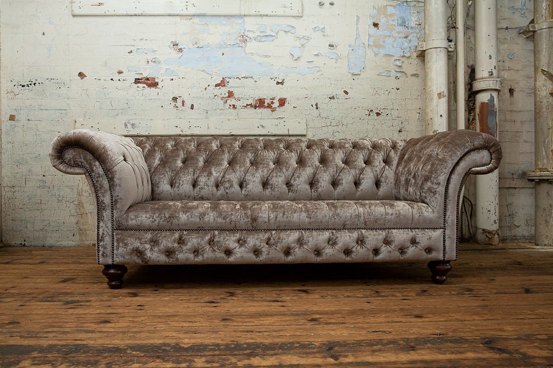 British Handmade 3 Seater Luxury Mink Velvet Chesterfield Sofa - Etsy UK