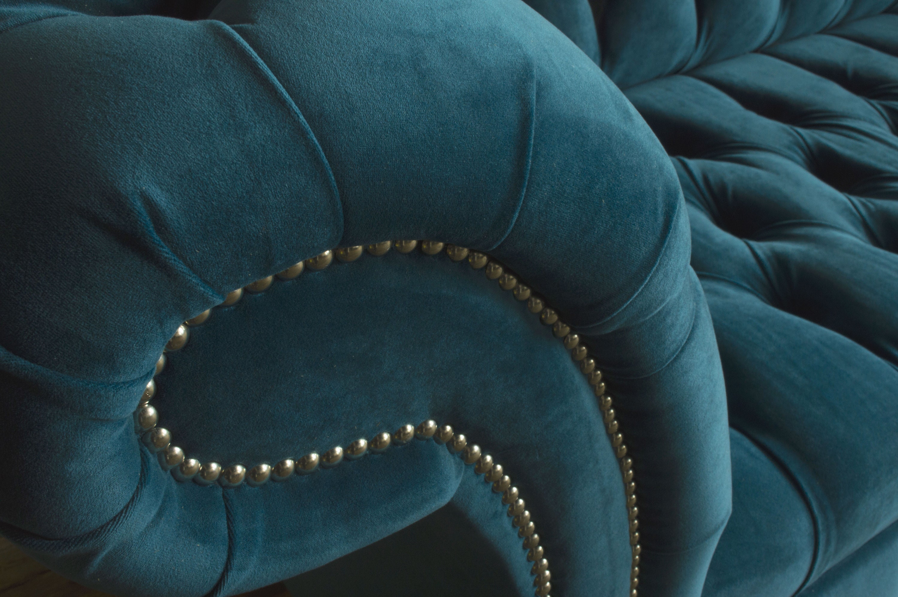 British Handmade 3 Seater Teal Velvet Fabric Chesterfield Sofa - Etsy UK