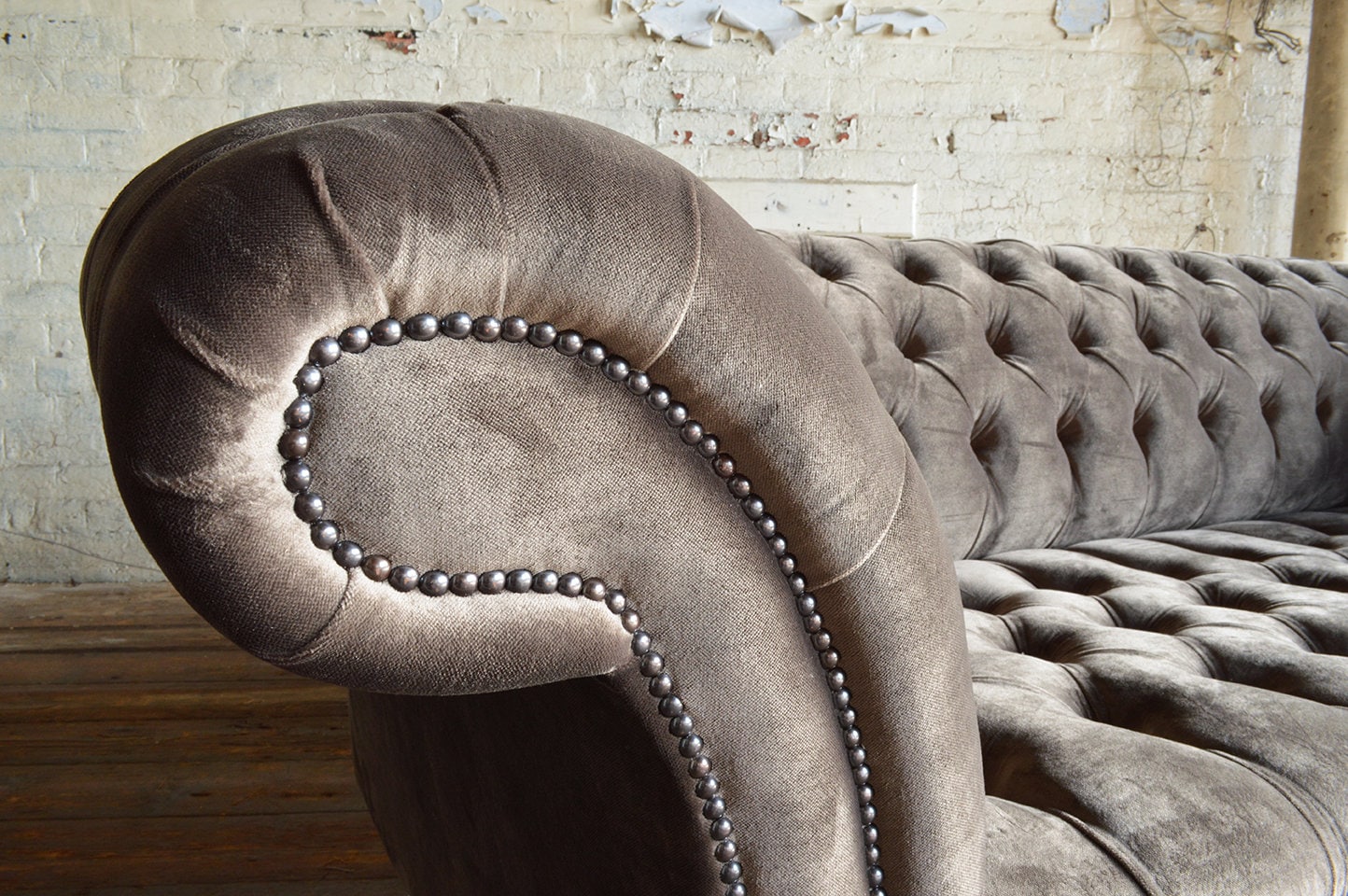 British Handmade Mole Grey Velvet 3 Seater Chesterfield Sofa - Etsy UK