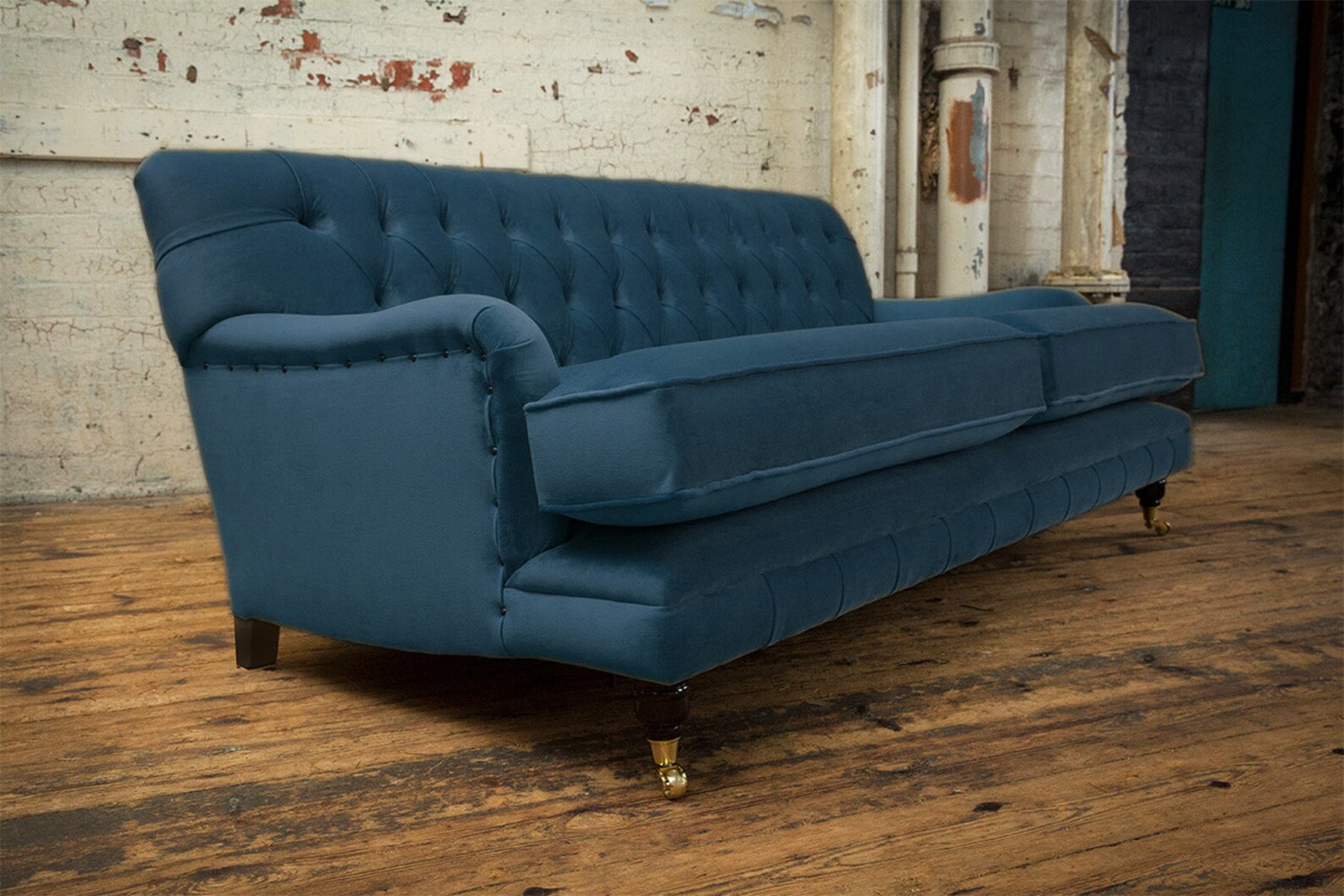 Handmade 3 Seater Ocean Navy Blue Velvet Chesterfield Sofa - Etsy UK