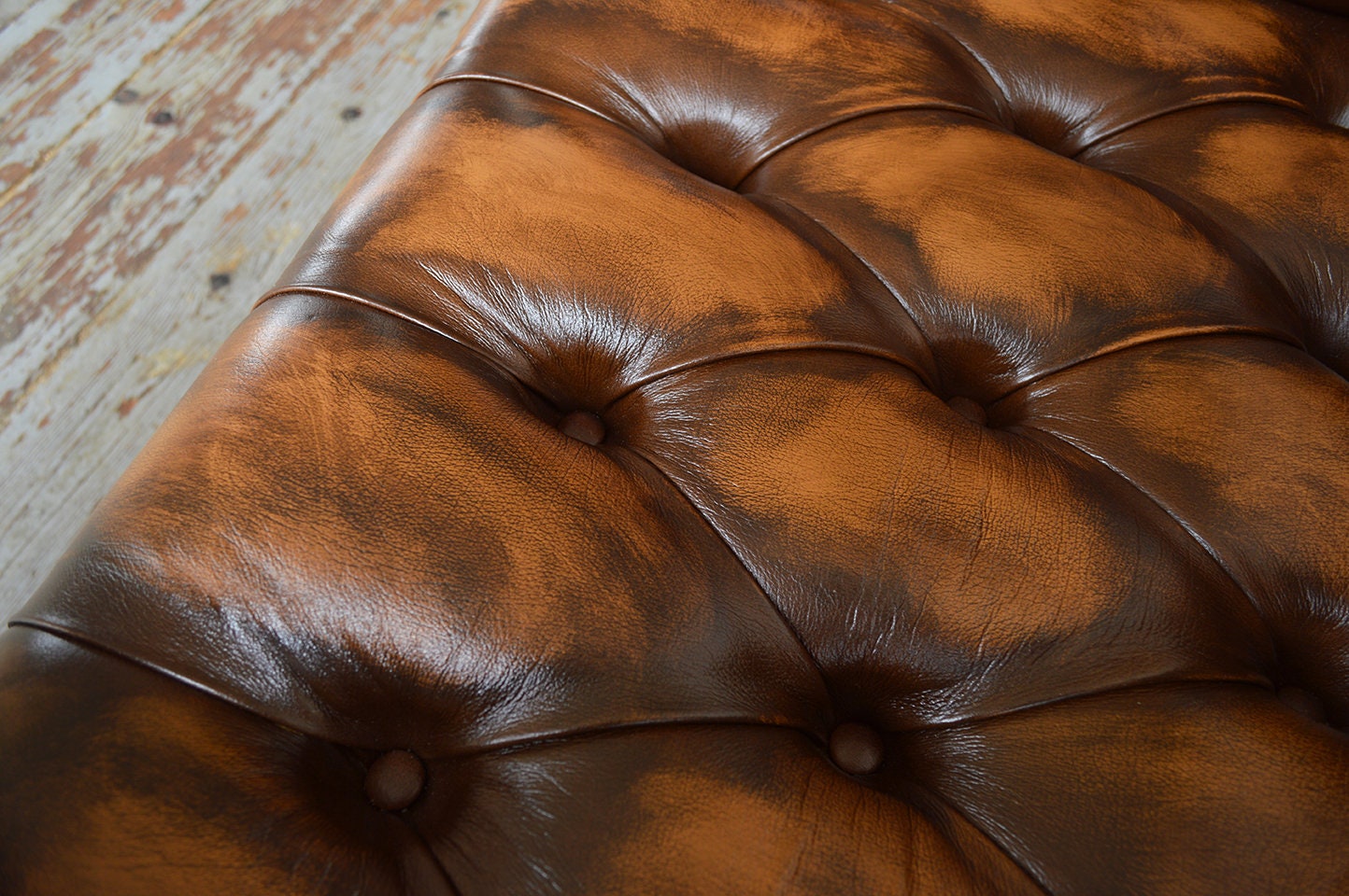 Handmade 3 Seater Antique Tan Leather Chesterfield Sofa, Couch, Settee ...