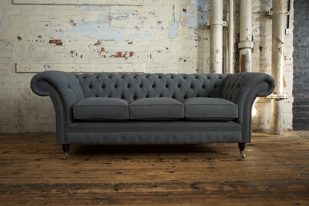 Unique British Handmade 3 Seater Chesterfield Sofa Reflex - Etsy