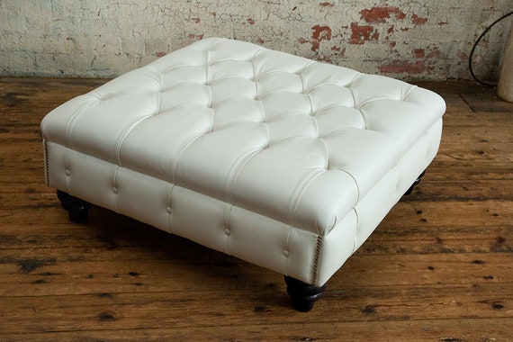 Artisdecor Ashwood Lounge Chair And Ottoman Genuine White Leather