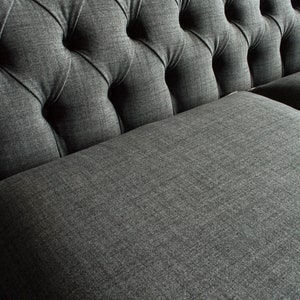 British Handmade 3 Seater Grey Wool & Antique Tan Leather 3 Seater ...