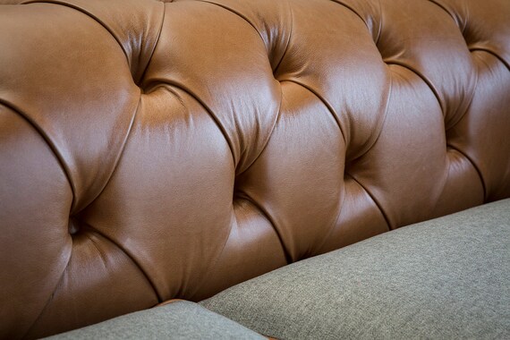 Tan chesterfield sale corner sofa