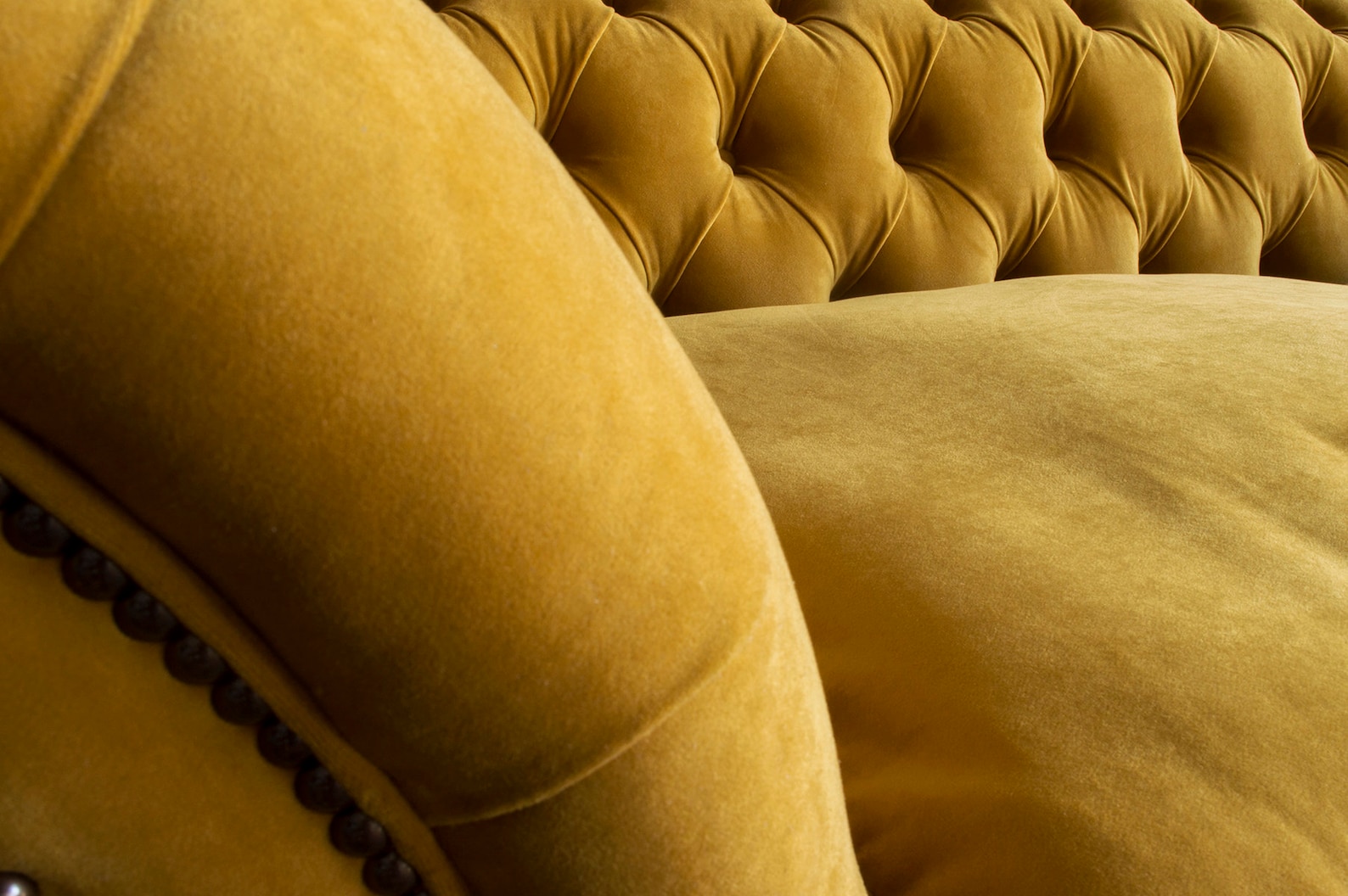 British Handmade 3 Seater Mustard Velvet Fabric Chesterfield Sofa - Etsy UK