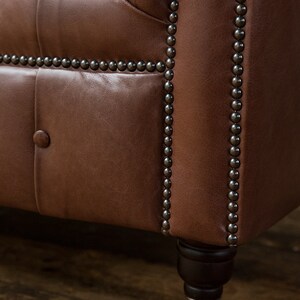 Handmade 3 Seater Vintage Hazel Brown Leather Chesterfield Sofa - Etsy UK