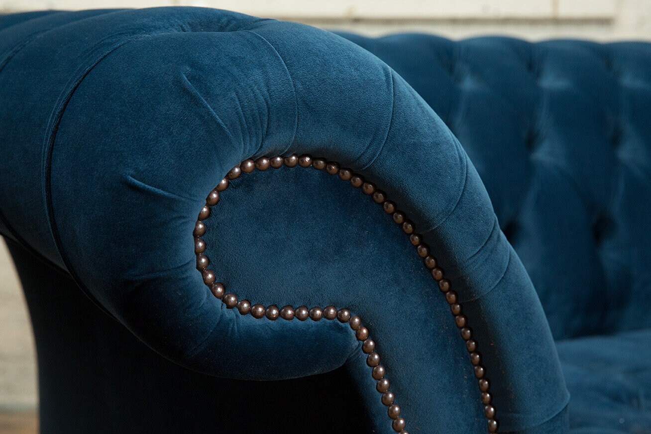 Handmade 3 Seater Ocean Navy Blue Velvet Chesterfield Sofa - Etsy UK