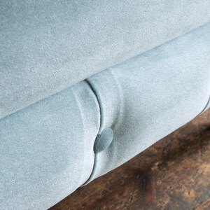 British Handmade 3 Seater Vintage Dusty Blue Velvet Chesterfield Sofa ...