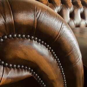 Large Handmade 3 Seater Antique Tan Leather Chesterfield Sofa - Reflex ...