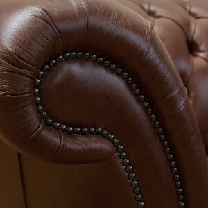 Handmade 3 Seater Vintage Hazel Brown Leather Chesterfield Sofa - Etsy UK
