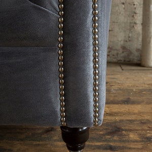 British Handmade 3 Seater Grey Velvet Fabric Chesterfield Sofa - Etsy UK