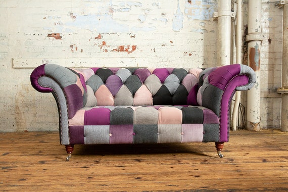 Pink patchwork sofa deals
