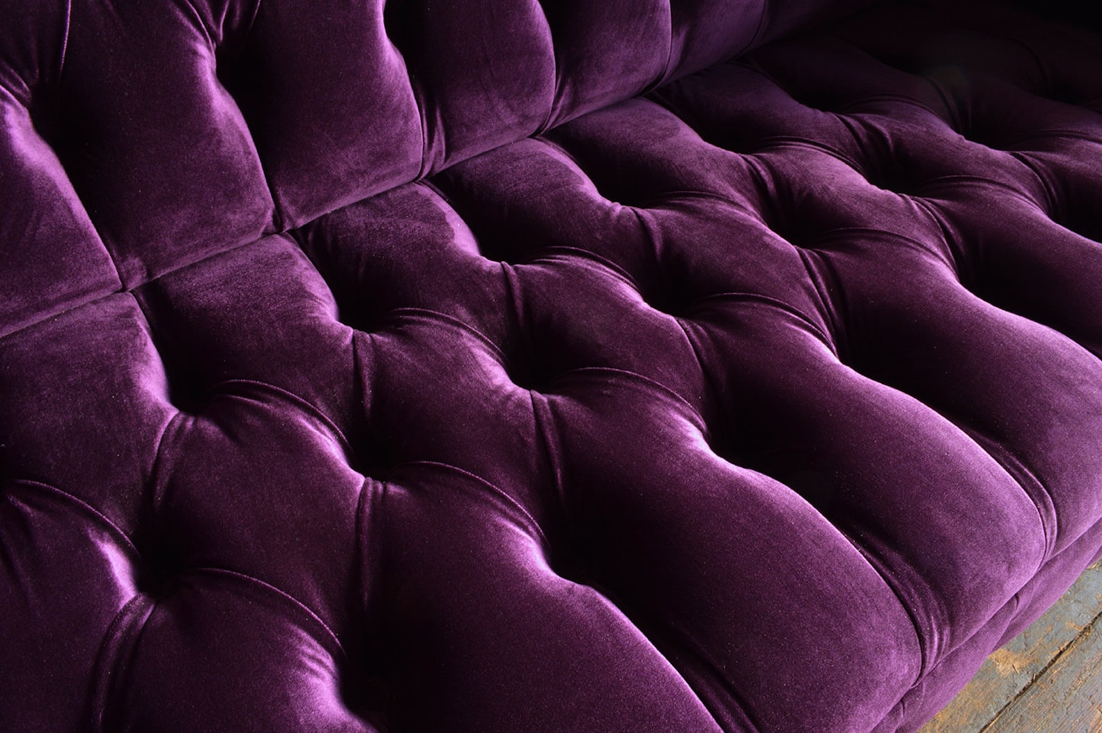 Purple Velvet 3 Seater Chesterfield Sofa British Handmade Etsy