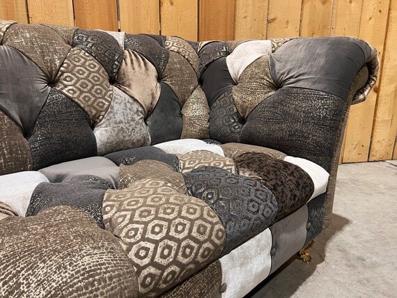 Neutral velvet sofa discount