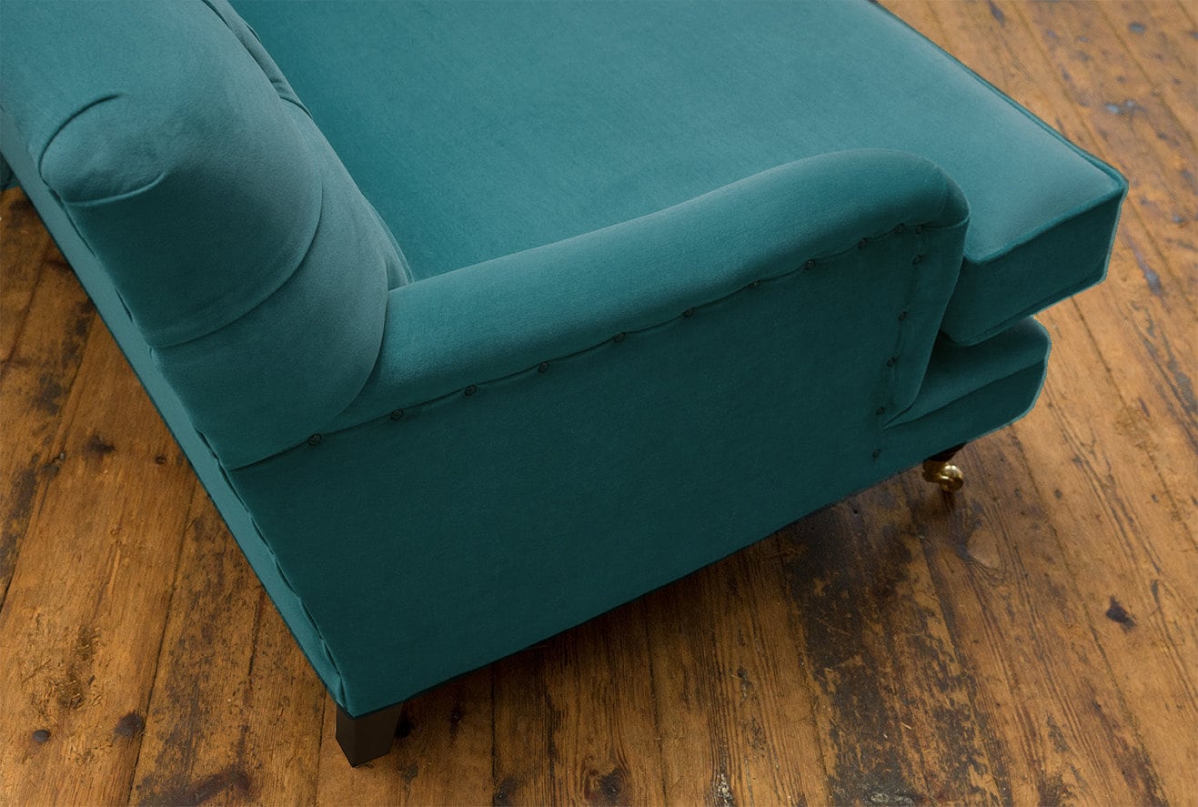 Handmade 3 Seater Teal Blue Velvet Low Chesterfield Sofa - Etsy