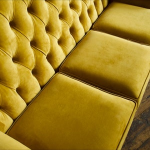 British Handmade Mustard Velvet 3 Seater High Back Chesterfield Sofa - Etsy