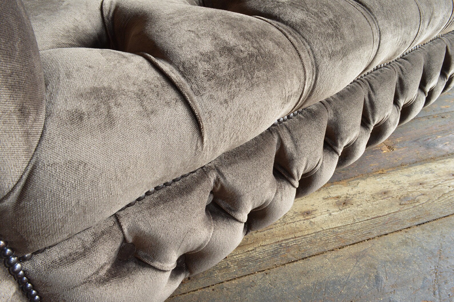 British Handmade Mole Grey Velvet 3 Seater Chesterfield Sofa - Etsy UK