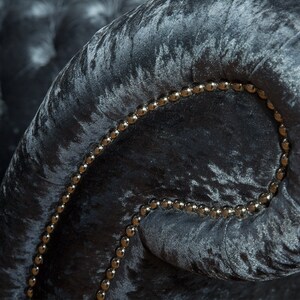 Unique British Handmade Blue Crushed Velvet 3 Seater Chesterfield Sofa ...