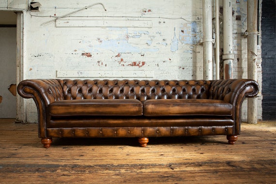Chesterfield Sofa Traditional British Handmade 4 Seater Antique