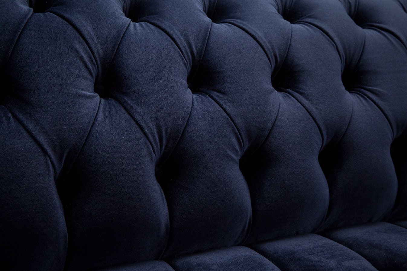 British Handmade Ink Blue Velvet 3 Seater Chesterfield Sofa - Etsy UK