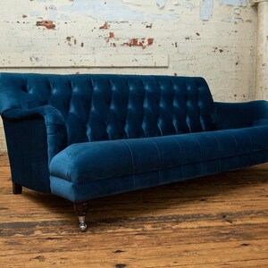 Handmade 3 Seater Ocean Navy Blue Velvet Chesterfield Sofa - Etsy UK