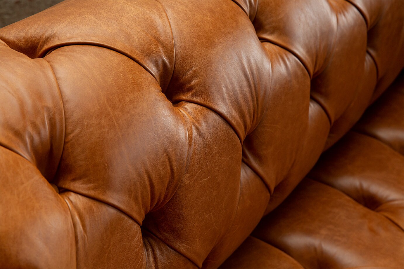British Handmade 3 Seater Vintage Tan Brown Leather Chesterfield Sofa ...