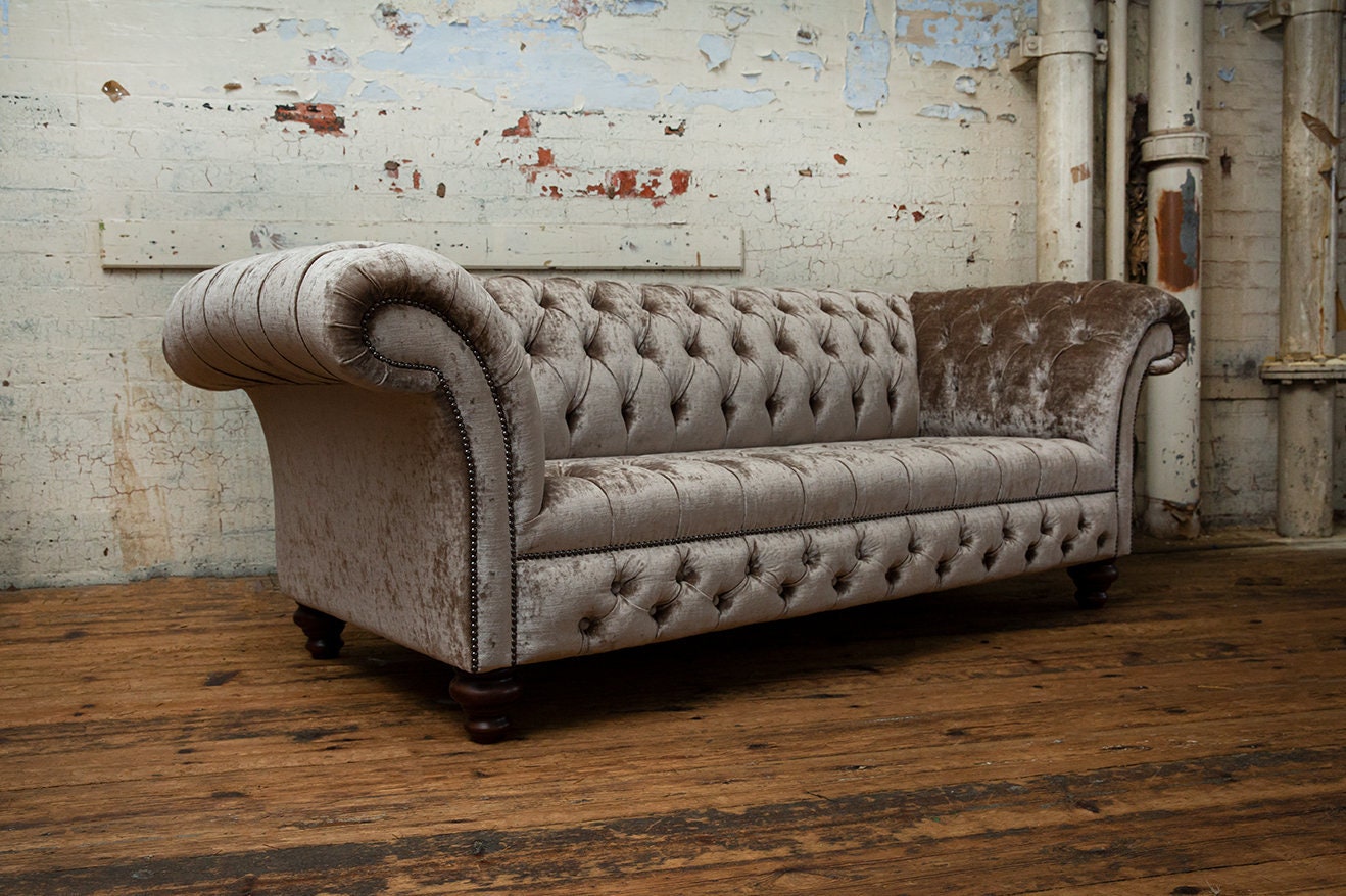 British Handmade 3 Seater Luxury Mink Velvet Chesterfield Sofa - Etsy UK